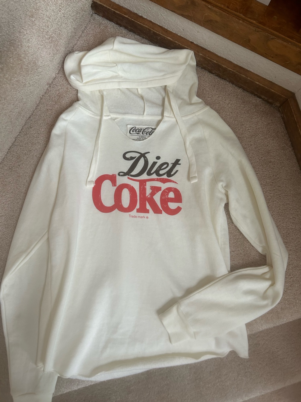 Coca Cola Kids Cream Hoodie Pajama Top with Red & Black Diet Coke Logo